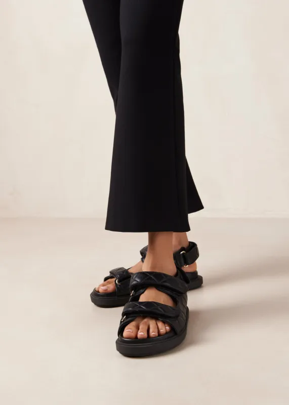 Hook-Loop Black Sandal sold by Alohas