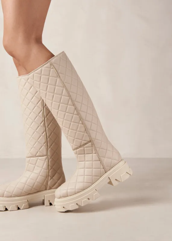 Katiuska Goal Digger Cream Leather Boots sold by Alohas