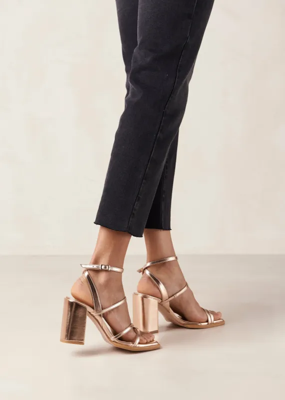 Alexa Shimmer Pink Vegan Leather Sandals sold by Alohas
