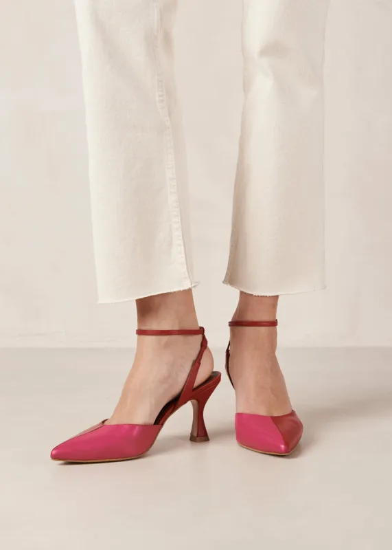 Cinderella Bicolor Red Magenta Leather Pumps sold by Alohas