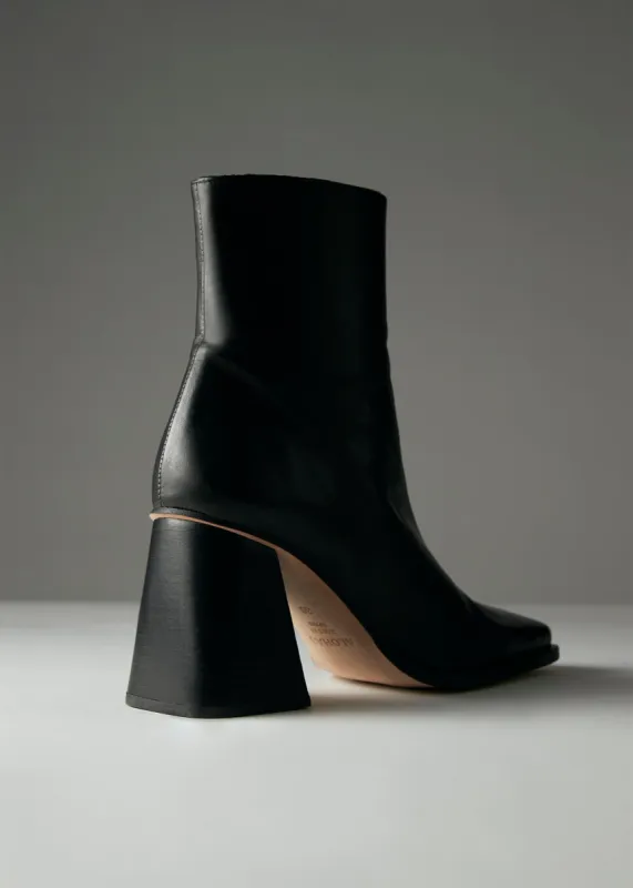South Black Leather Ankle Boots sold by Alohas