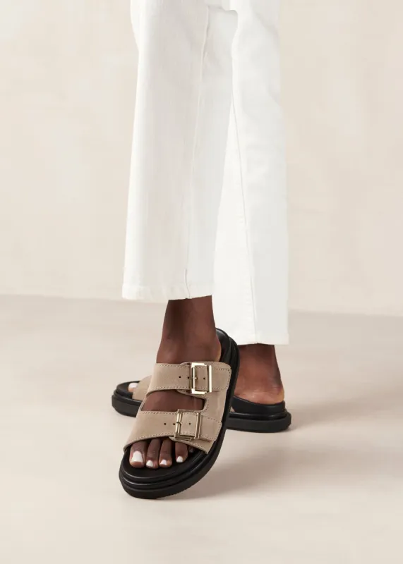 Buckle Strap Suede Taupe sold by Alohas