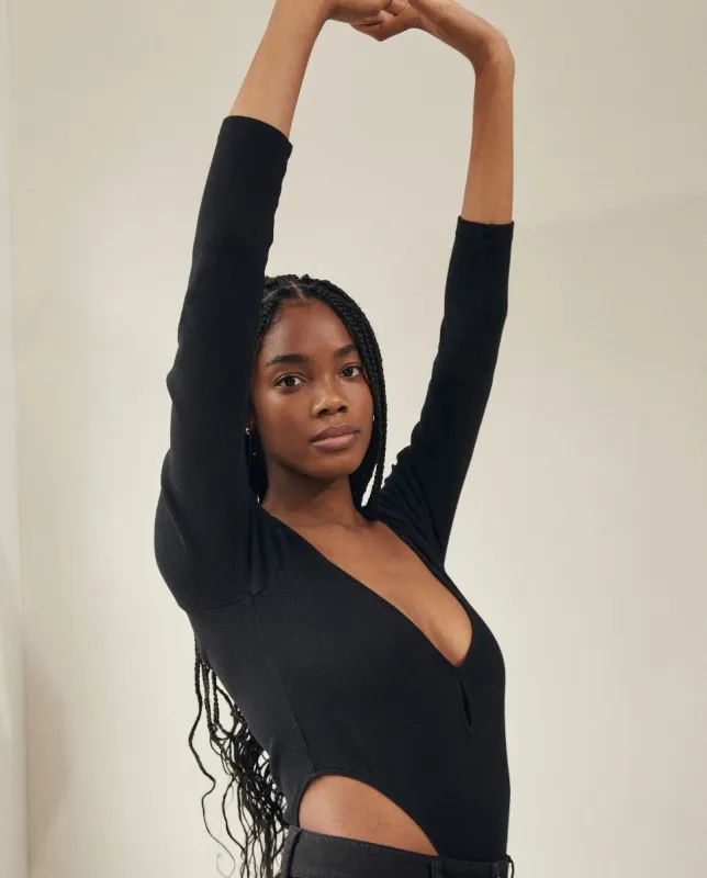 Glace Bodysuit Black sold by Alohas