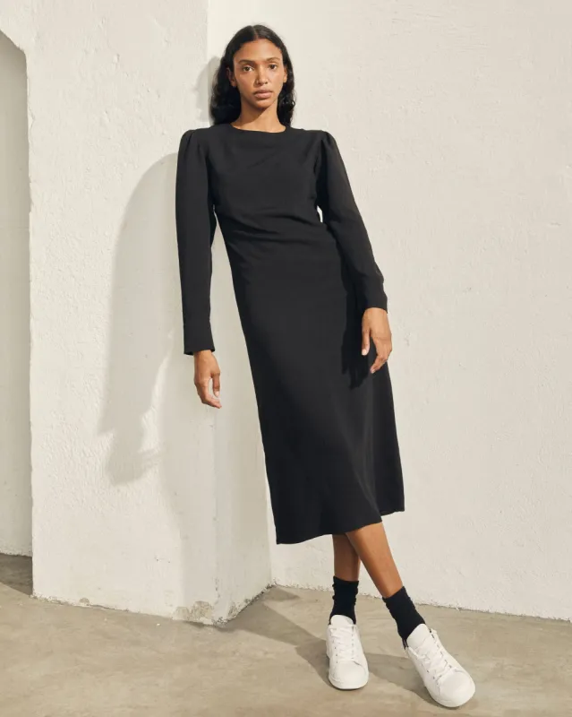 Exclesa Black Midi Dress sold by Alohas