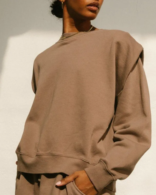 Doppio Sweatshirt Nutmeg Brown sold by Alohas