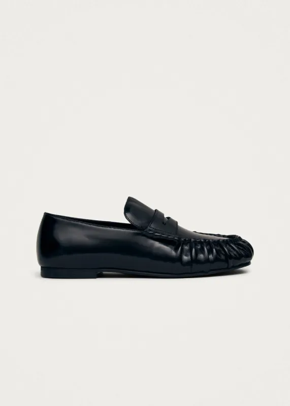 Aven Black Leather Loafers made by Alohas