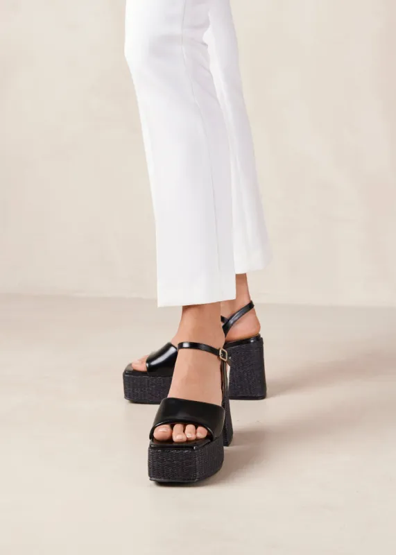 Jazzy Lucid Black Vegan Leather Sandals sold by Alohas