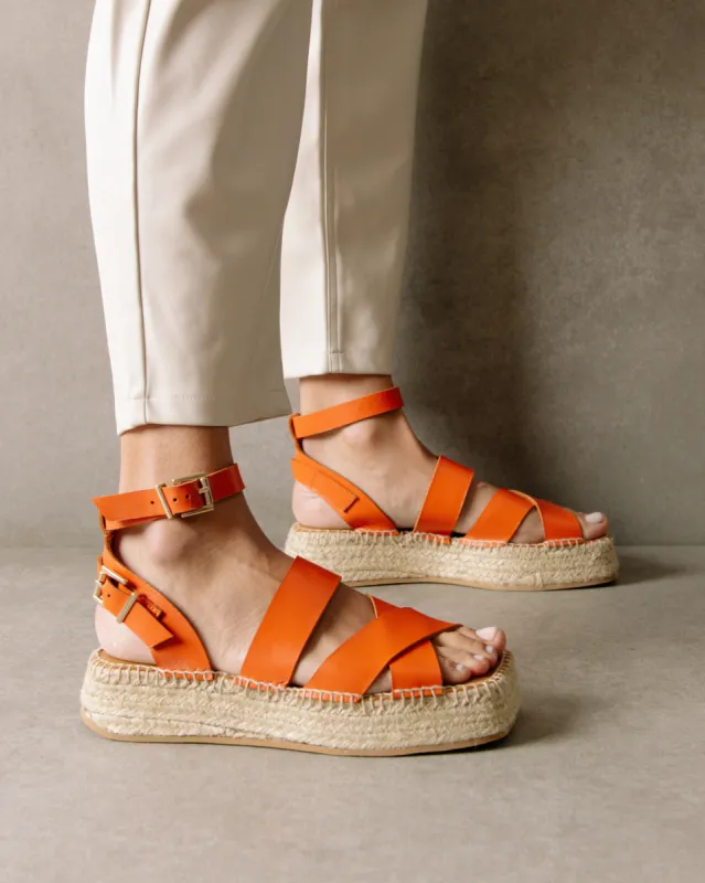 County Pomelo Orange Espadrilles made by Alohas