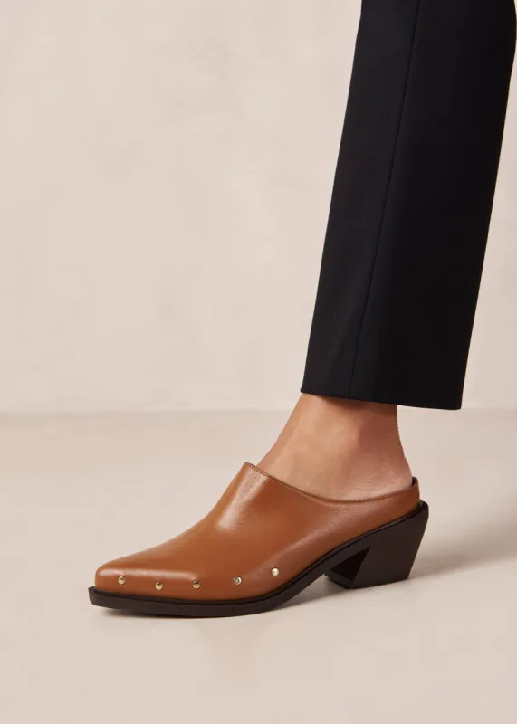 Lorenzo Tan Leather Mules sold by Alohas