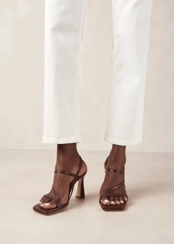 Kassia Umber Brown Vegan Leather Sandals sold by Alohas