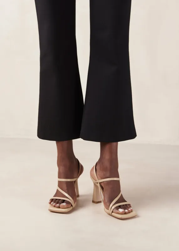 Kassia Tahini Beige Vegan Leather Sandals sold by Alohas