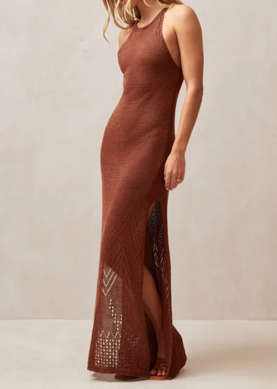 Sorrento Copper Tricot Maxi Dress sold by Alohas