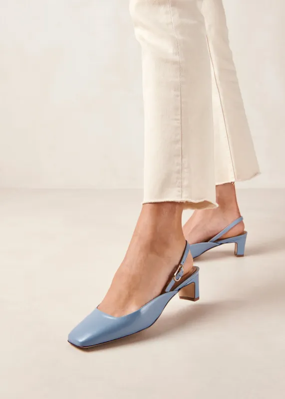 Lindy Blue Leather Pumps sold by Alohas