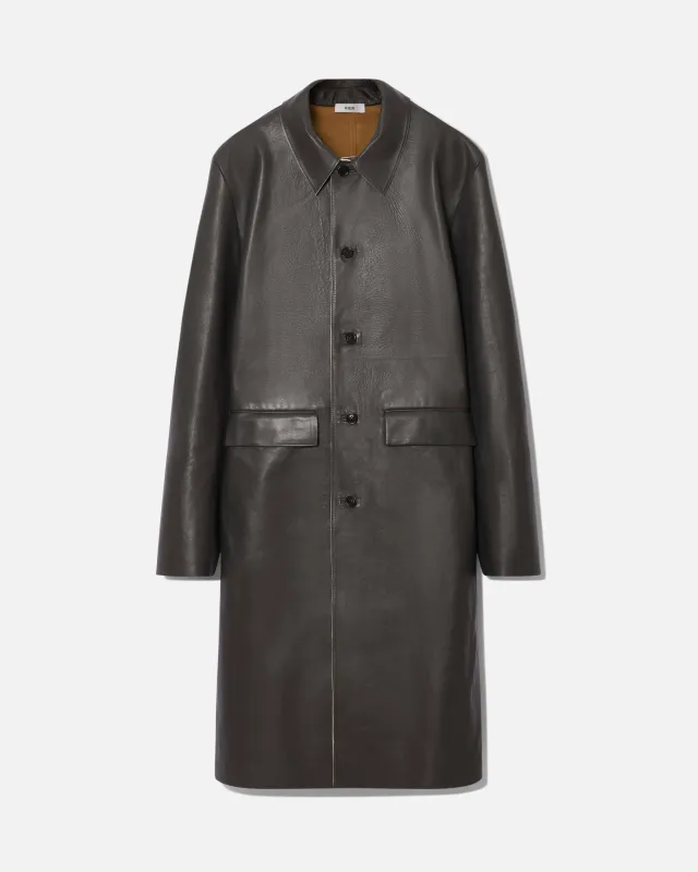 Bonded leather coat ardoise made by Rier