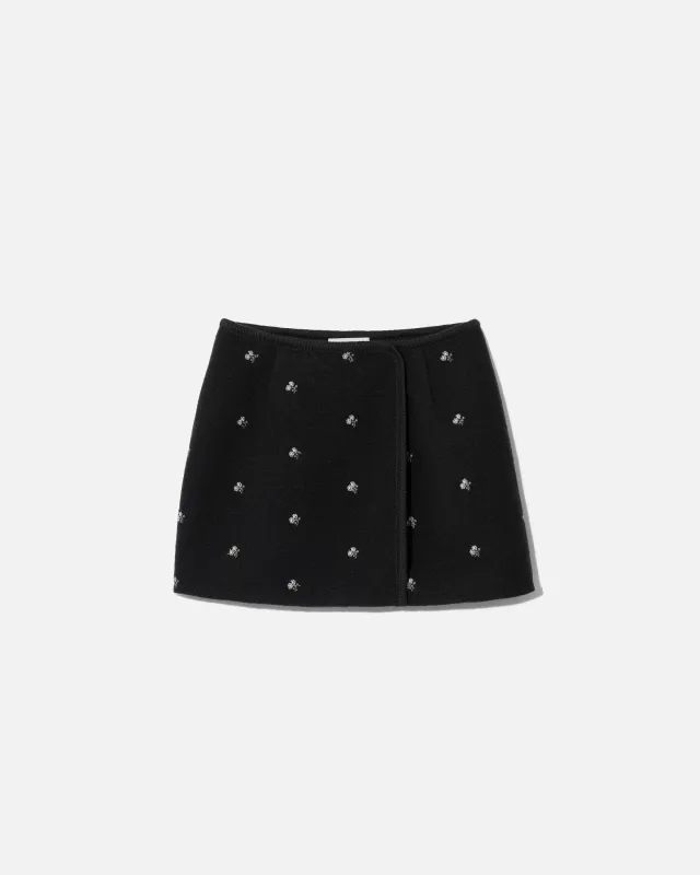 Walker wrap-skirt mini flowers black made by Rier