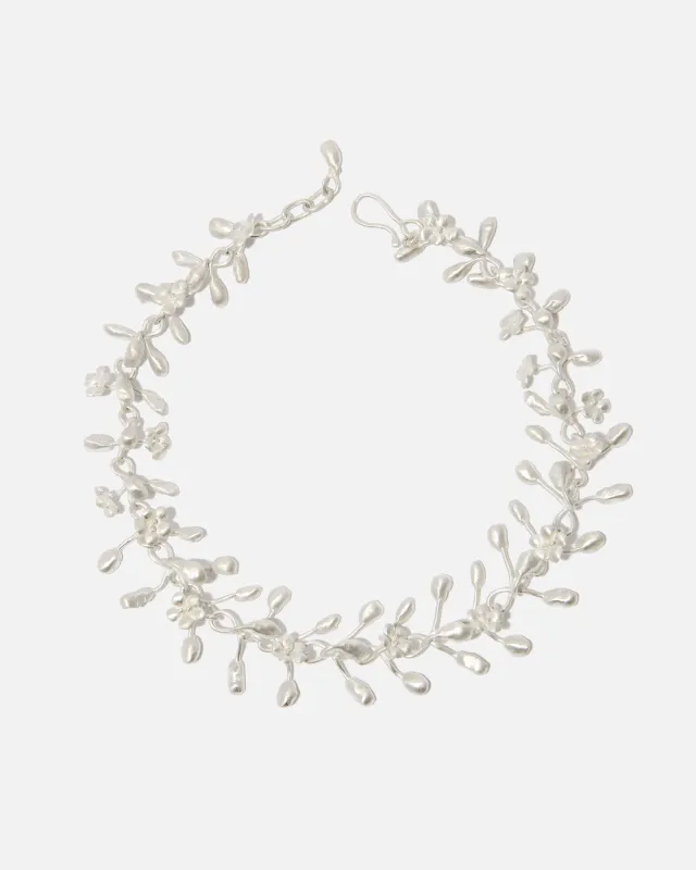 Sterling-silver necklace mini flowers made by Rier