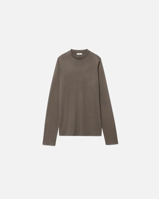 T-shirt roundneck jersey wool camoscio made by Rier