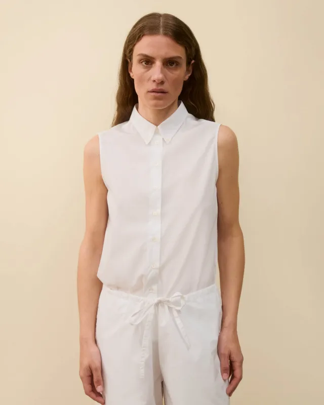 CASTA SLEEVELESS SHIRT | White made by FLORE FLORE