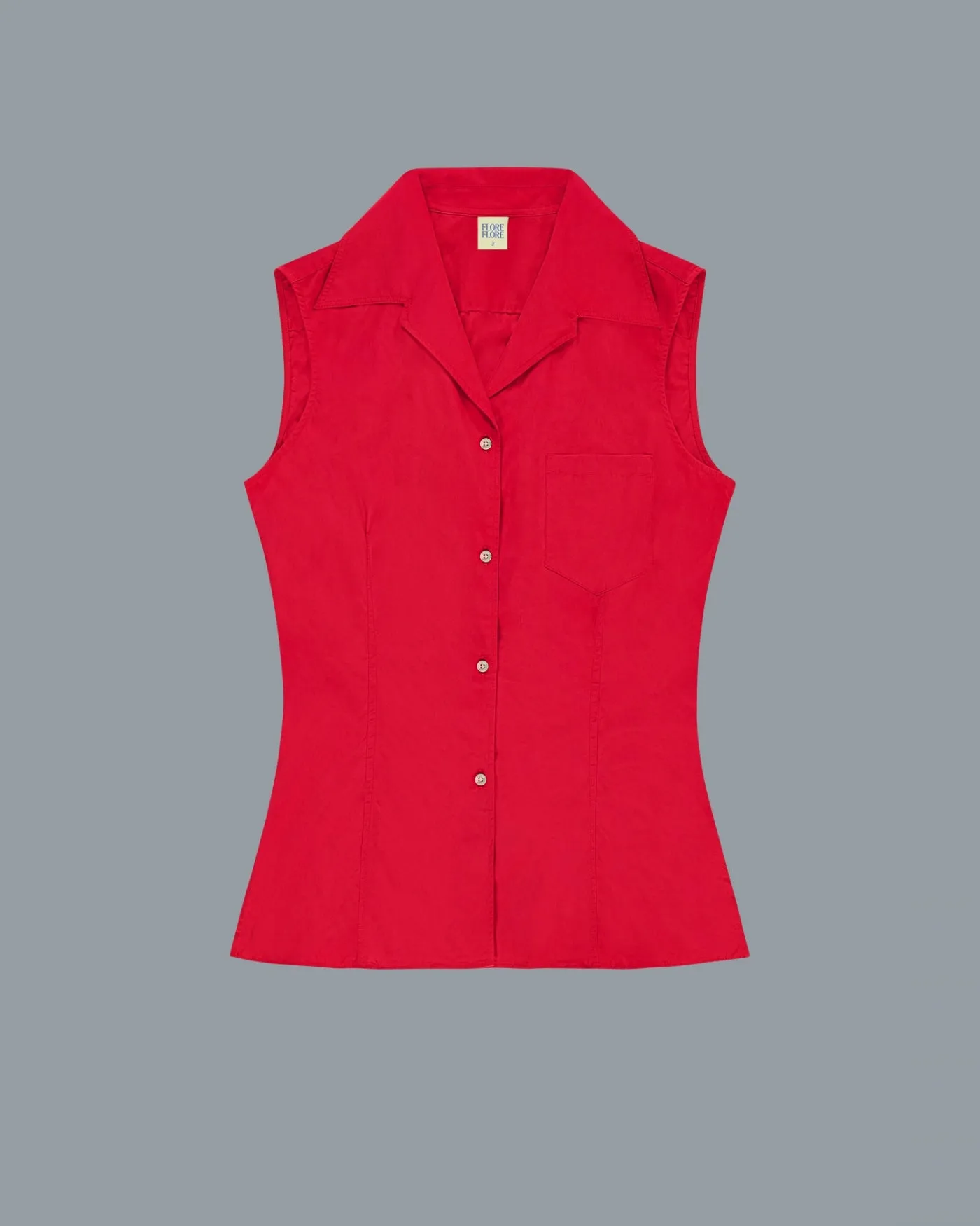 ROSIE SLEEVELESS SHIRT | Red sold by FLORE FLORE