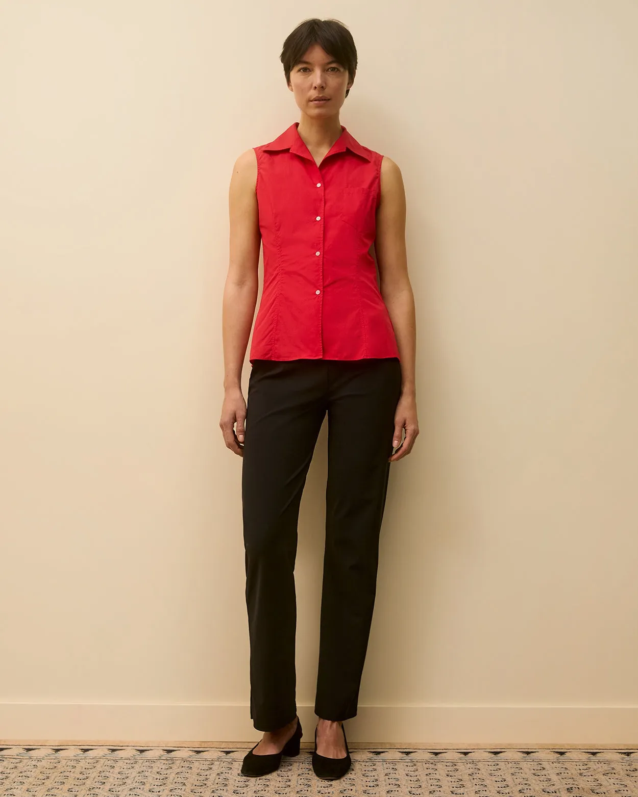 ROSIE SLEEVELESS SHIRT | Red sold by FLORE FLORE product image thumbnail 4