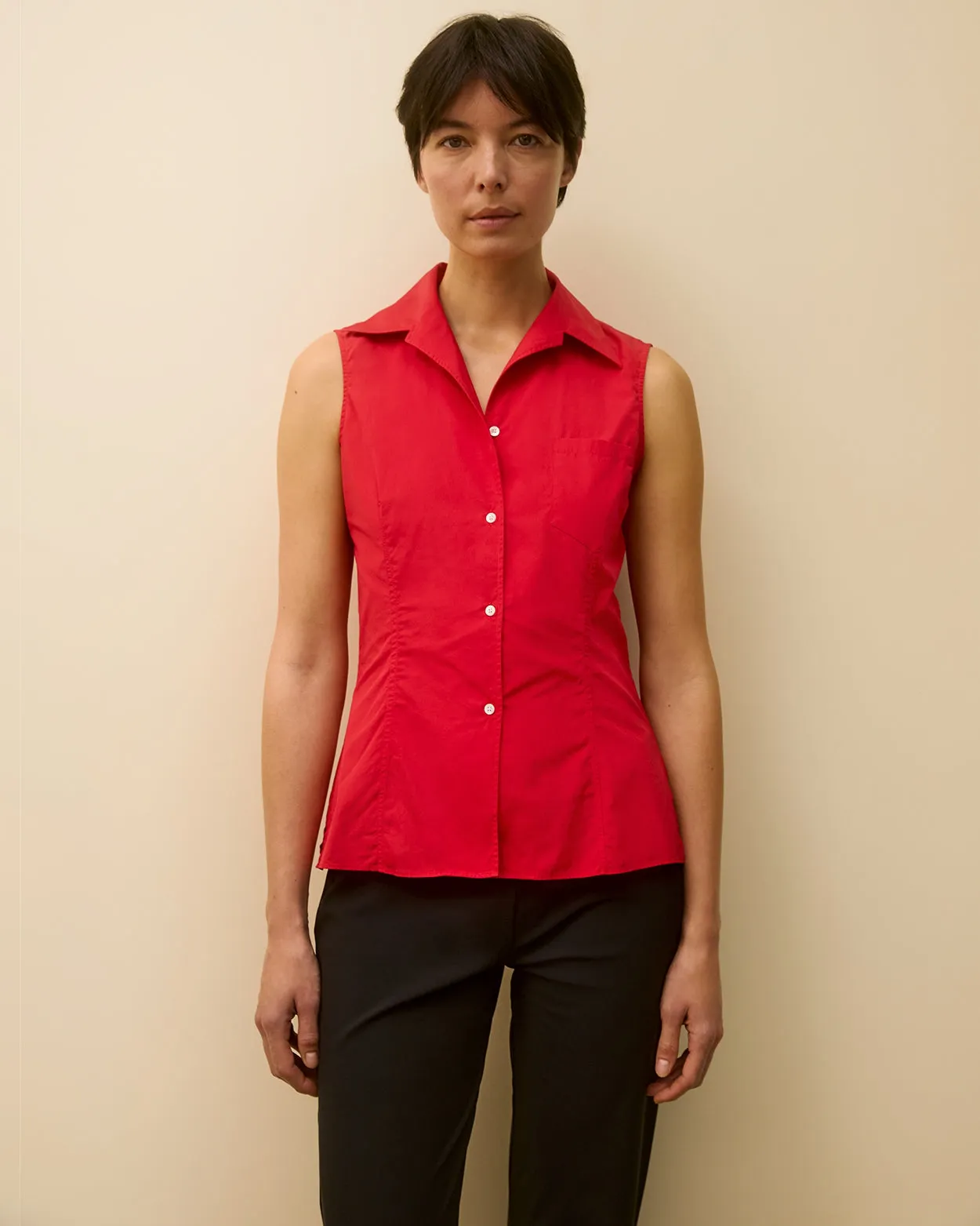 ROSIE SLEEVELESS SHIRT | Red sold by FLORE FLORE product image thumbnail 5