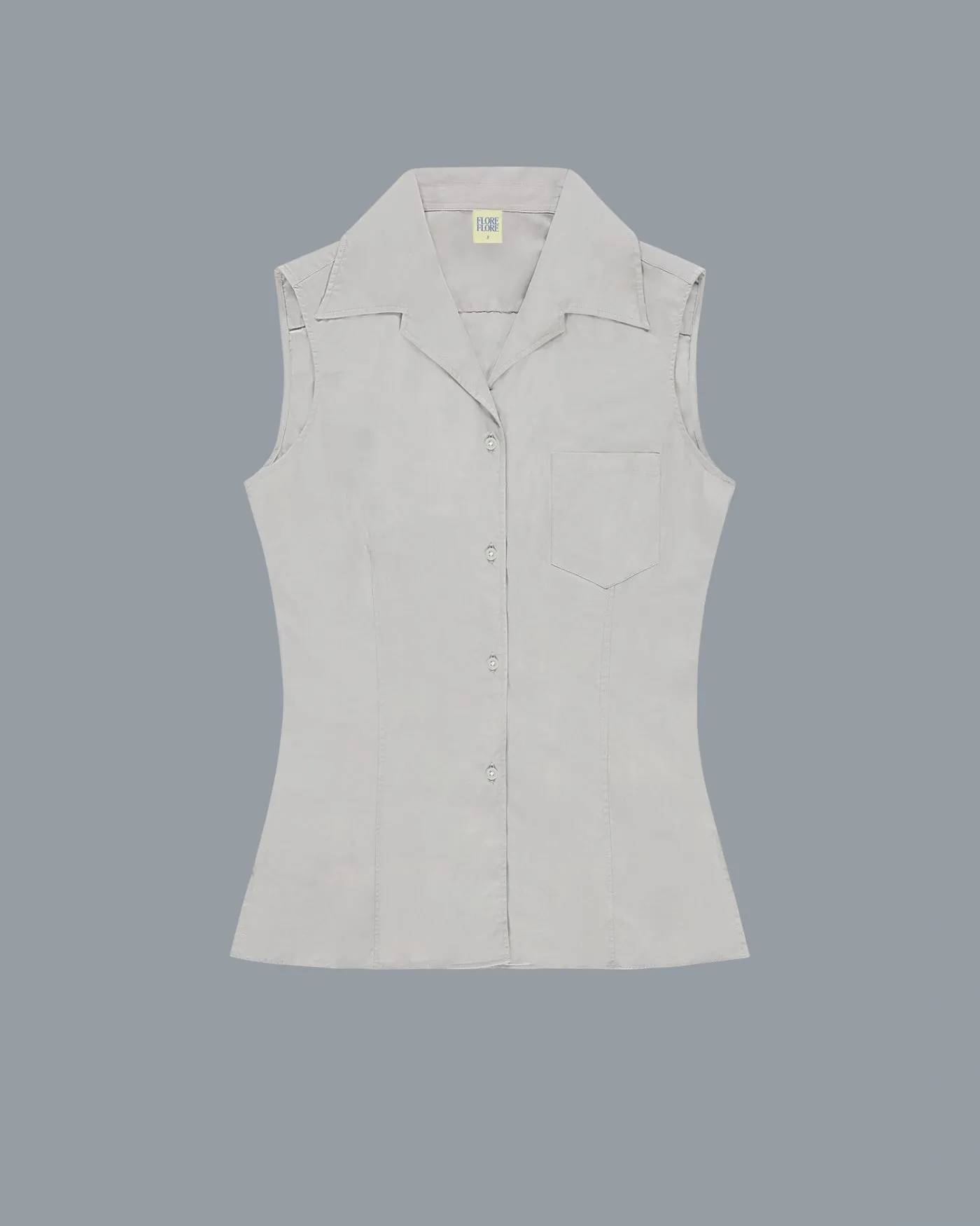 ROSIE SLEEVELESS SHIRT | Grey sold by FLORE FLORE