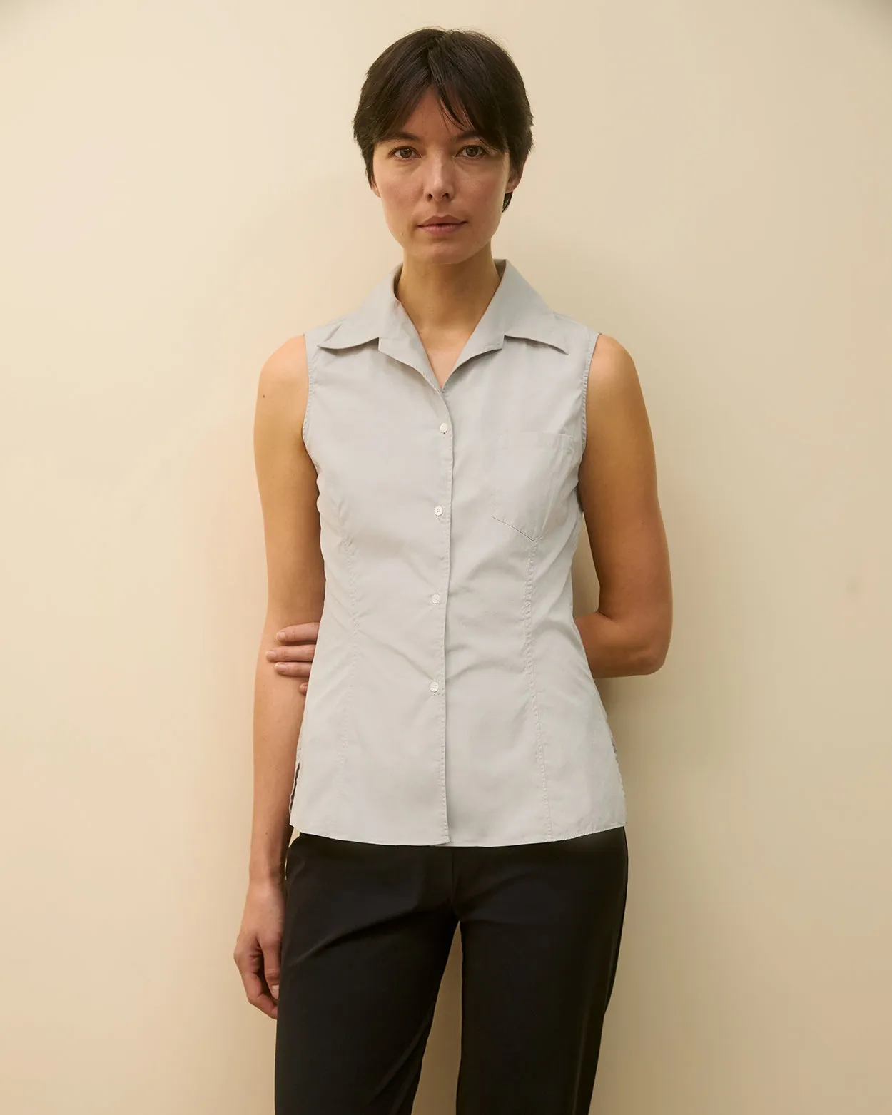 ROSIE SLEEVELESS SHIRT | Grey sold by FLORE FLORE product image thumbnail 5