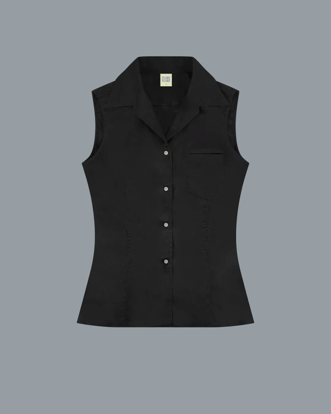 ROSIE SLEEVELESS SHIRT | Black sold by FLORE FLORE product image thumbnail 5
