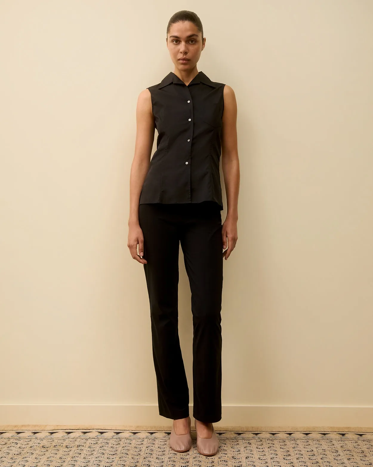 ROSIE SLEEVELESS SHIRT | Black sold by FLORE FLORE product image thumbnail 2