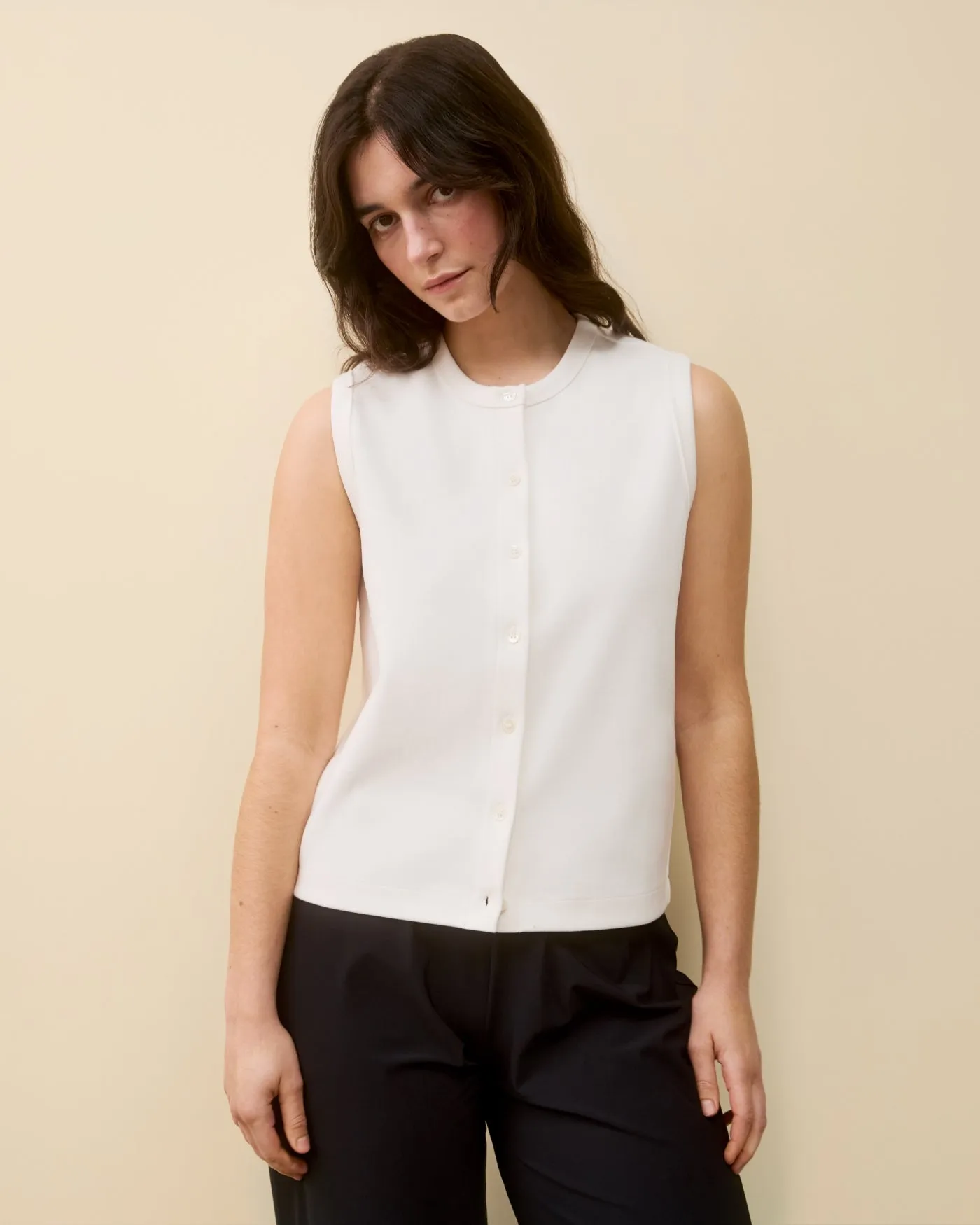 POPPY SLEEVELESS CARDIGAN | White sold by FLORE FLORE product image thumbnail 2