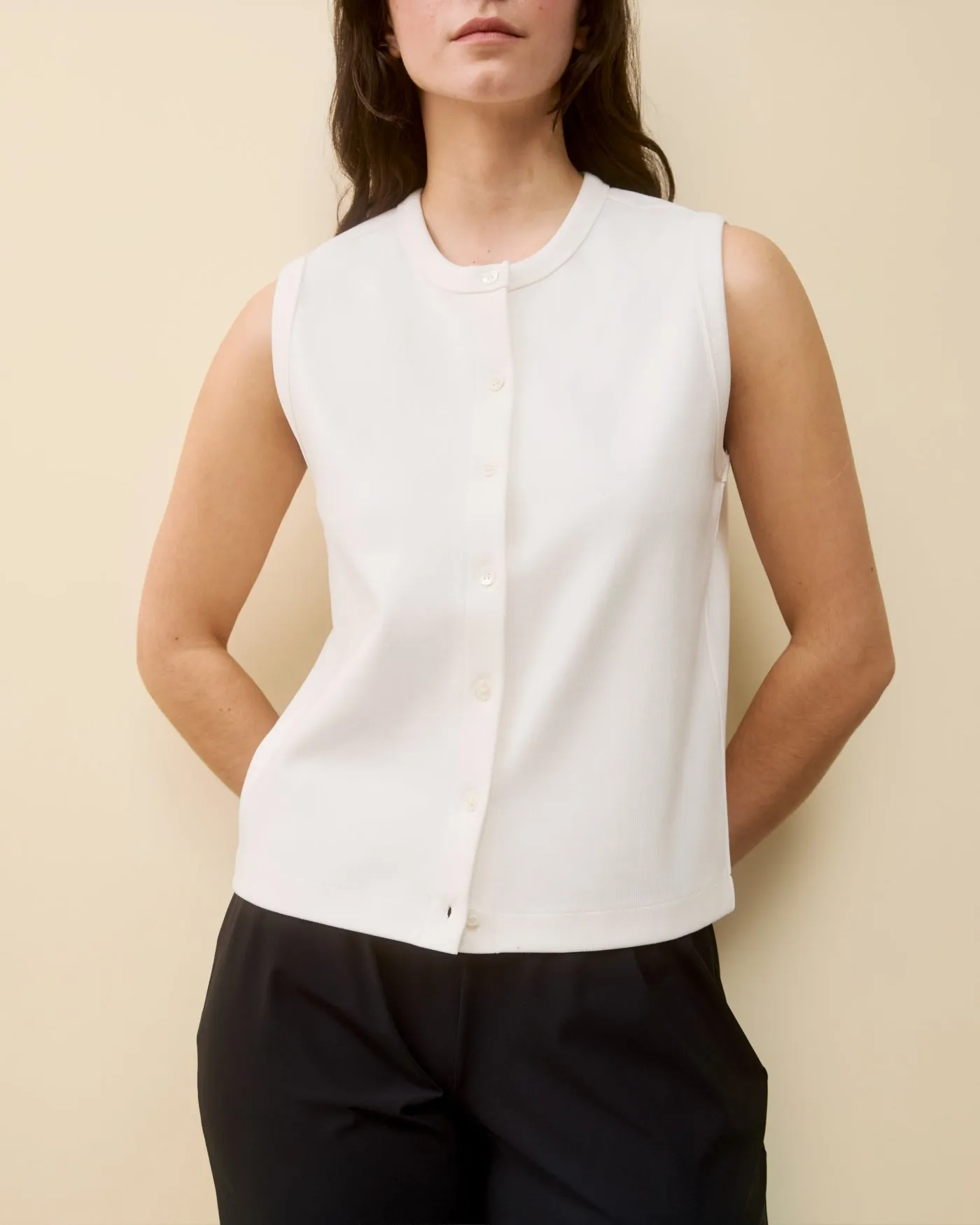 POPPY SLEEVELESS CARDIGAN | White sold by FLORE FLORE product image thumbnail 4