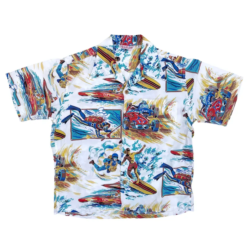 Rock 'n' Roll Shirt "Action Packed" Type II - White - Last One - Size Small made by Mister Freedom