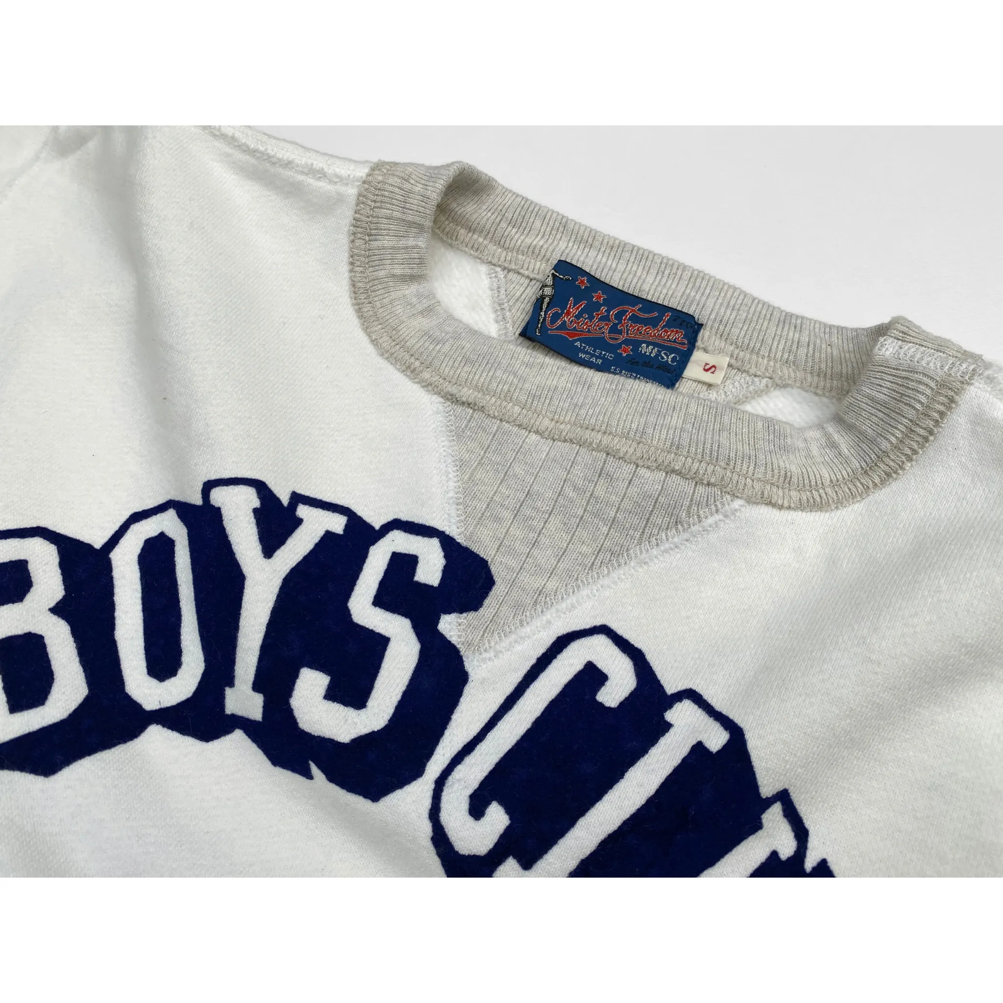 The Medalist Sweatshirt - White "Boys Club" Flock Print sold by Mister Freedom product image thumbnail 2