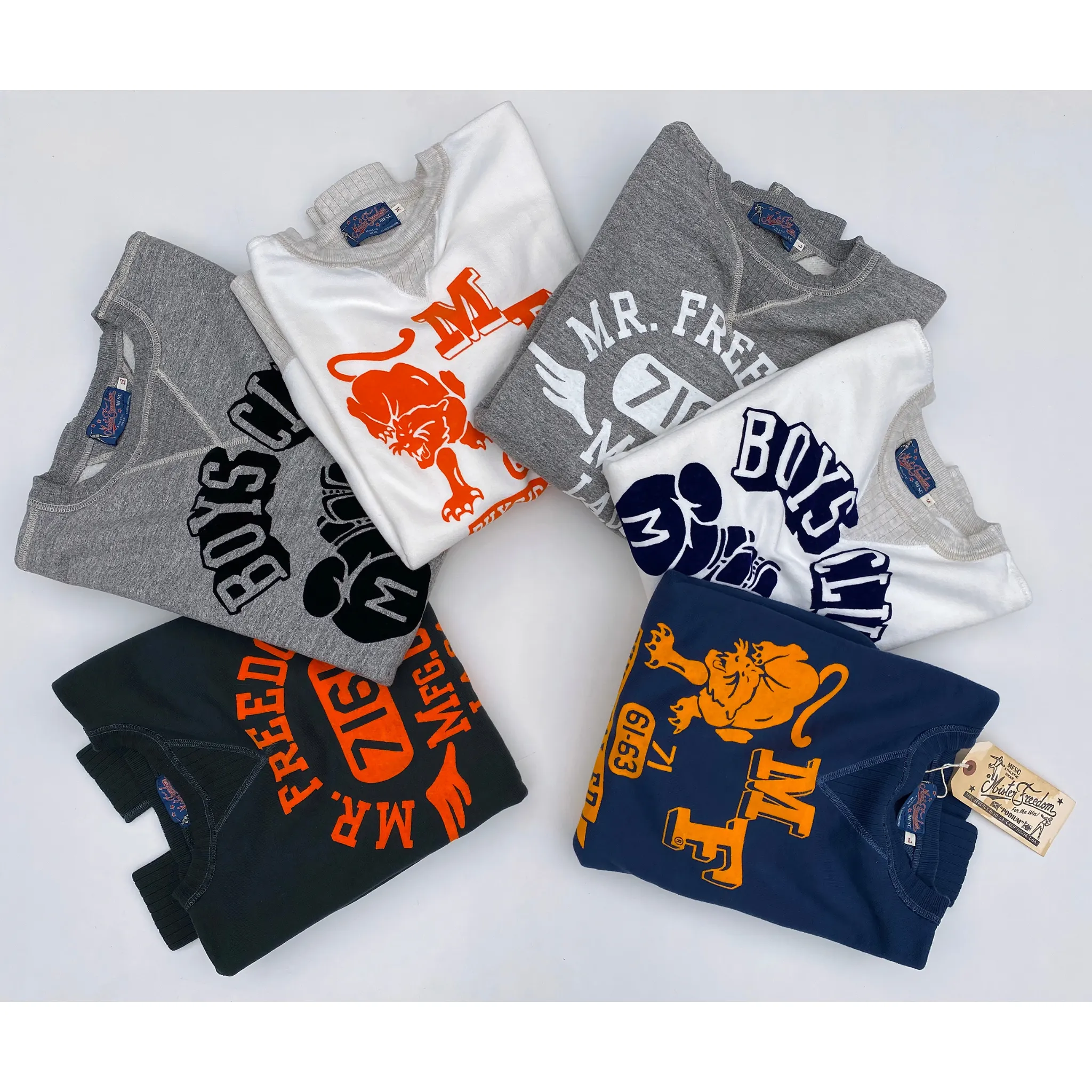 The Medalist Sweatshirt - White "Boys Club" Flock Print sold by Mister Freedom product image thumbnail 4