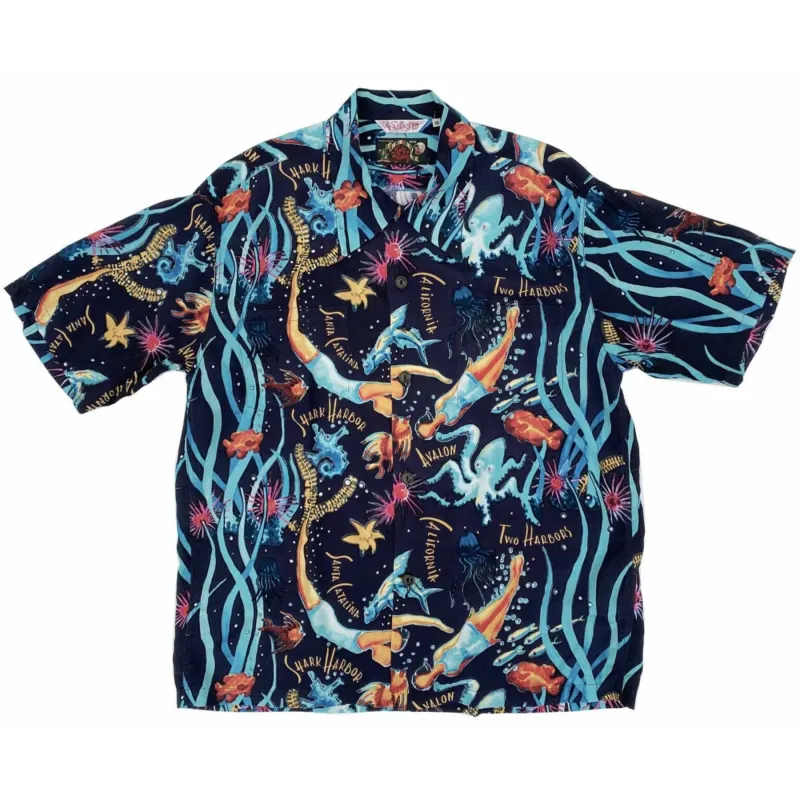 Rock 'N' Roll Shirt "Catalina" - Black - Last One - Size Small made by Mister Freedom
