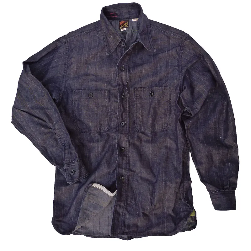 Workman Shirt - HBT Denim - Warehouse - Last One - Size Small made by Mister Freedom