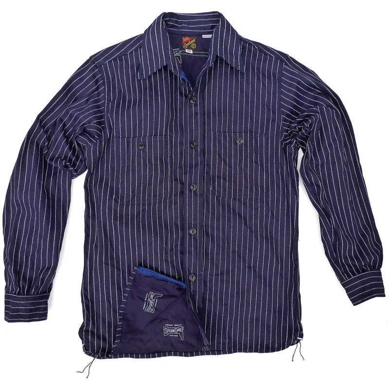 Workman Shirt - Indigo Wabash - Warehouse - Last One - Size Small made by Mister Freedom