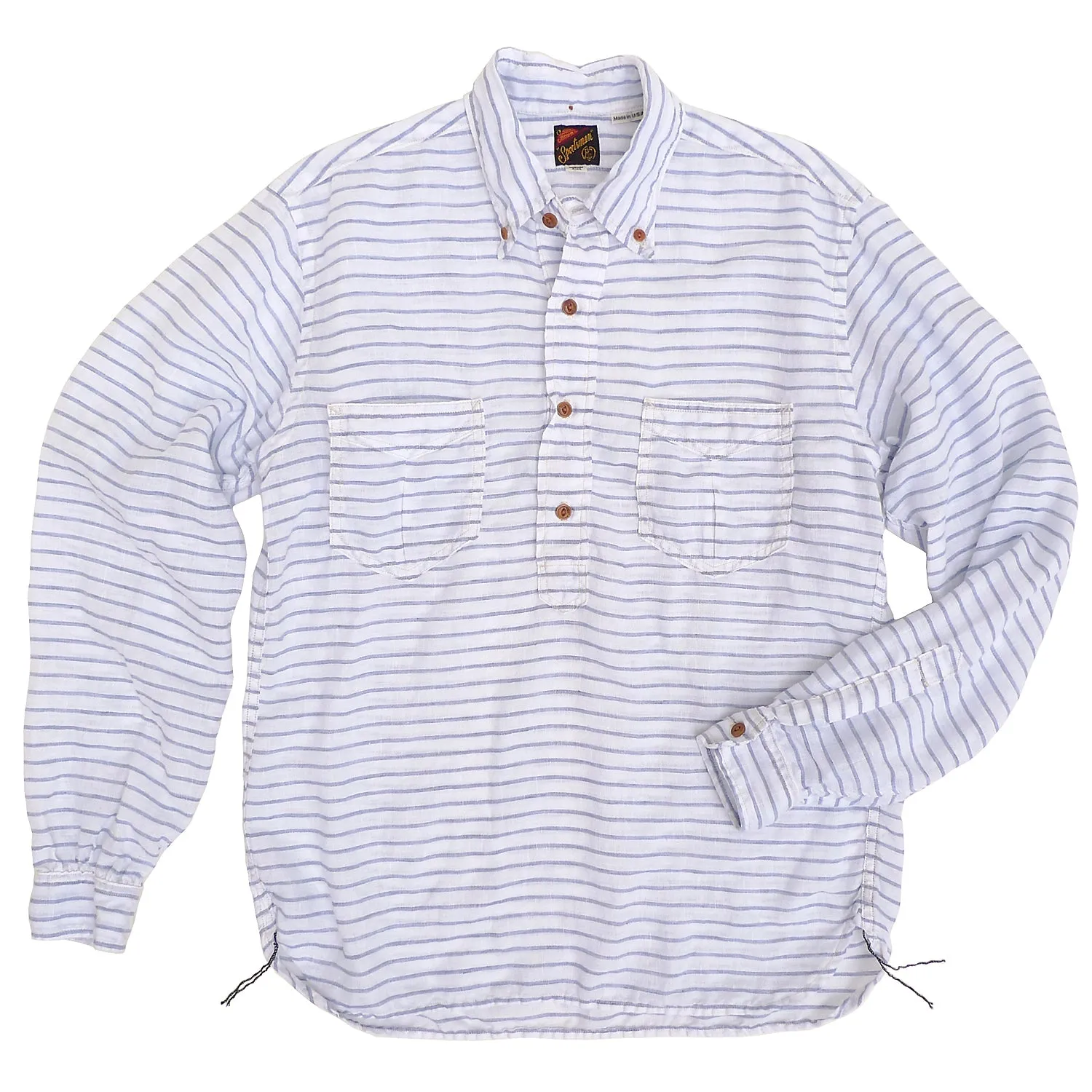 Berkeley Shirt L/S - Linen Stripe - Last One - Size Small sold by Mister Freedom