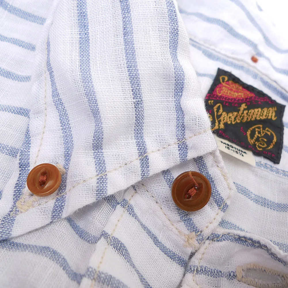 Berkeley Shirt L/S - Linen Stripe - Last One - Size Small sold by Mister Freedom product image thumbnail 5