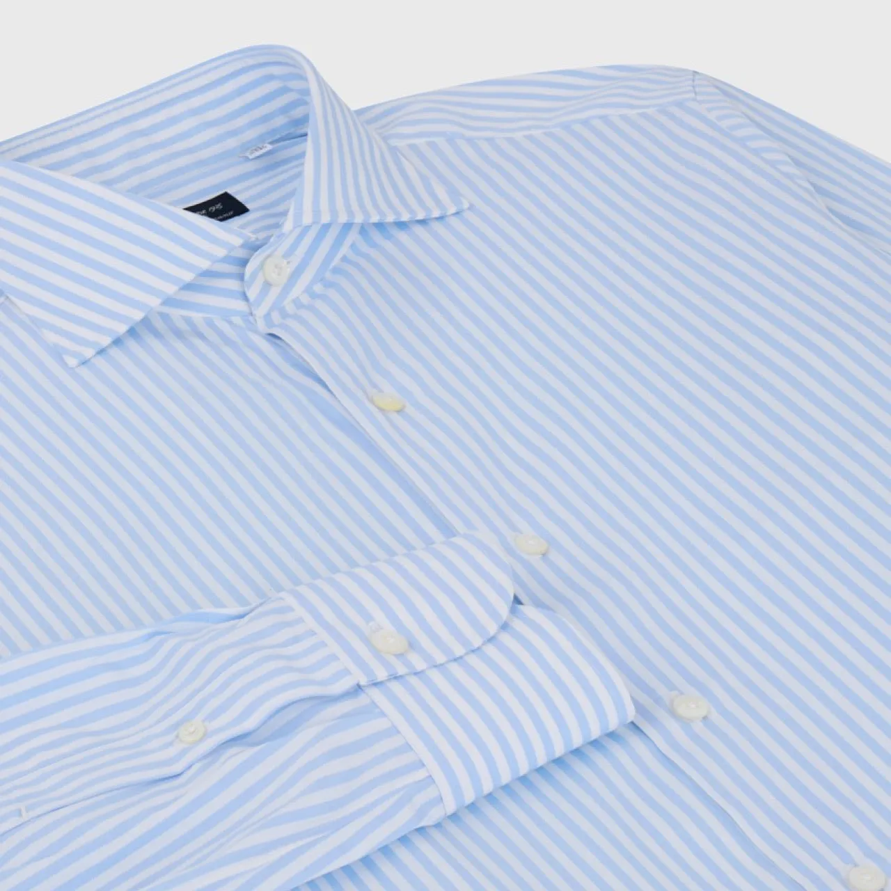 Napoli shirt regular fit cotton poplin stripe Simone collar sold by Finamore product image thumbnail 4
