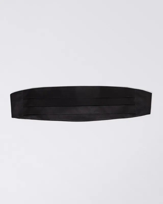 Tuxedo cummerbund handmade in black silk. Adjustable made by Finamore