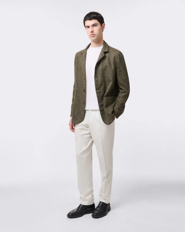 Bogart sports trousers with pleats and patch pockets on the back made by Finamore