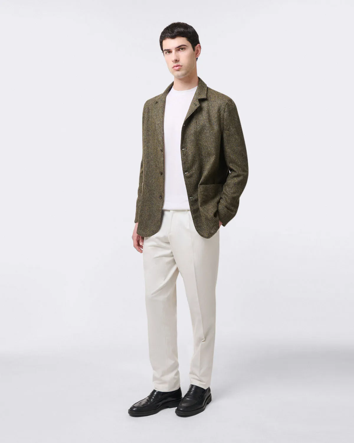 Bogart sports trousers with pleats and patch pockets on the back sold by Finamore