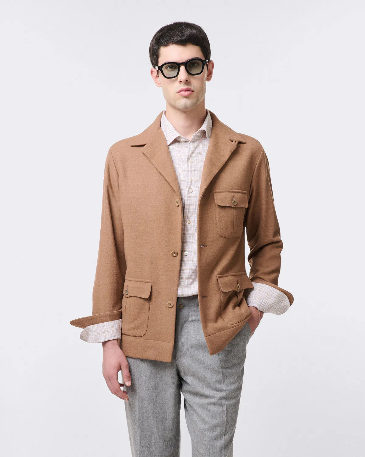 Tokyo slim fit casual shirt in yarn dyed cotton check sold by Finamore product image thumbnail 2