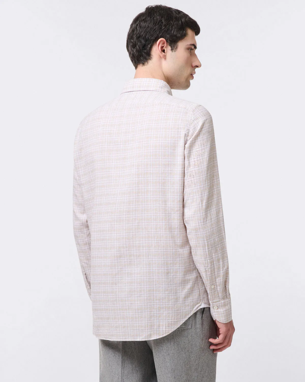 Tokyo slim fit casual shirt in yarn dyed cotton check sold by Finamore product image thumbnail 3