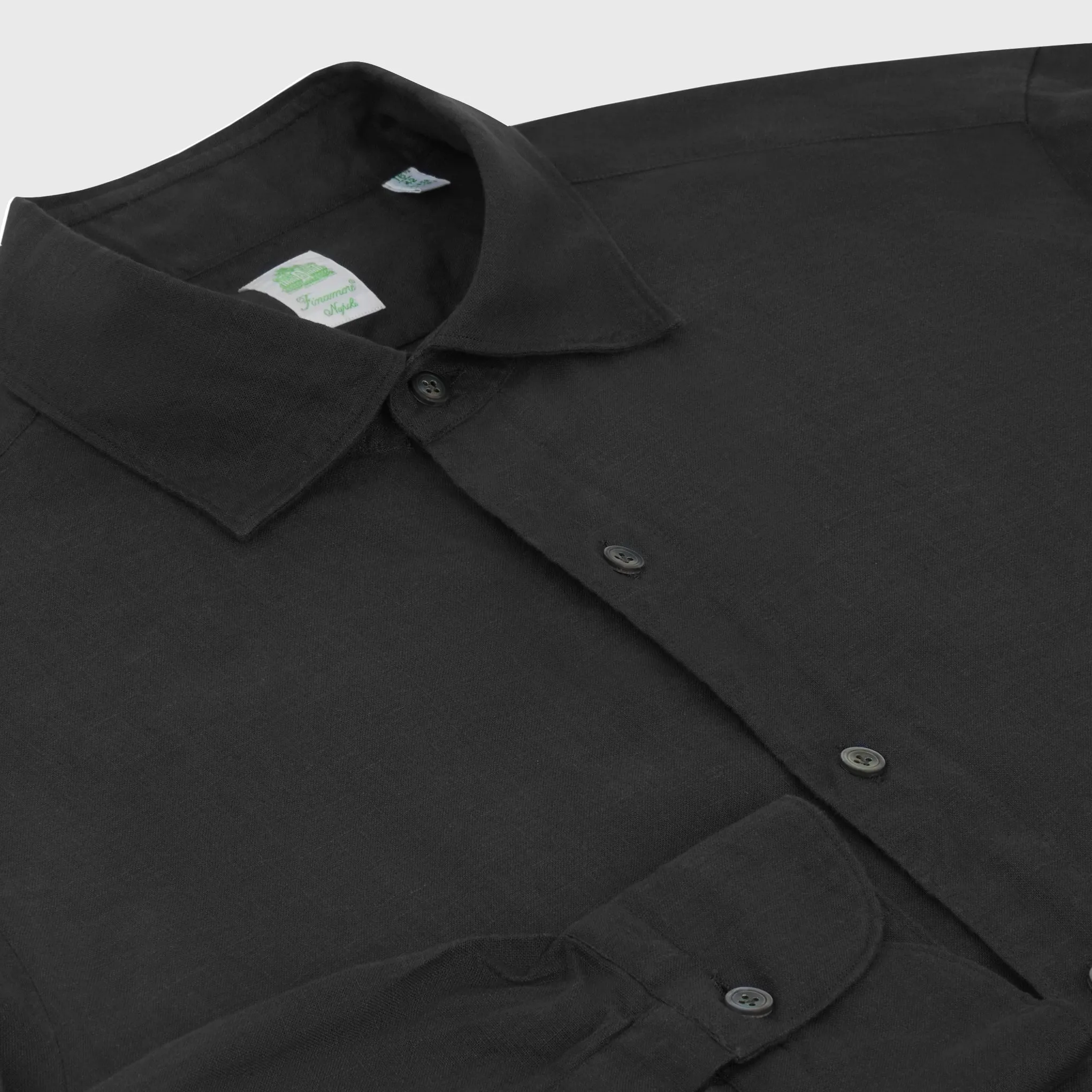 Tokyo sport shirt slim fit linen Luigi collar sold by Finamore product image thumbnail 3