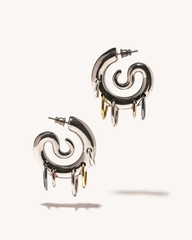 Pierced Serpent Hoops made by Panconesi