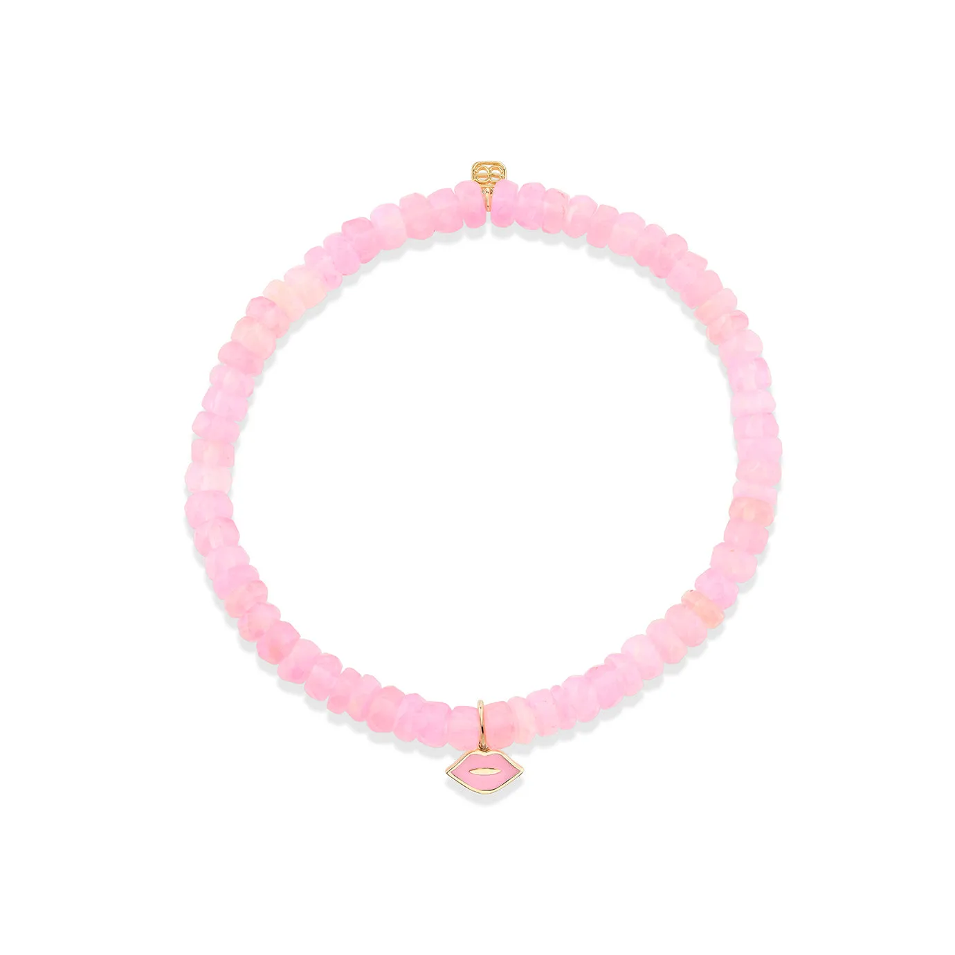 Gold & Pink Enamel Mini Lips on Cotton Candy Opal sold by Sydney Evan product image thumbnail 3