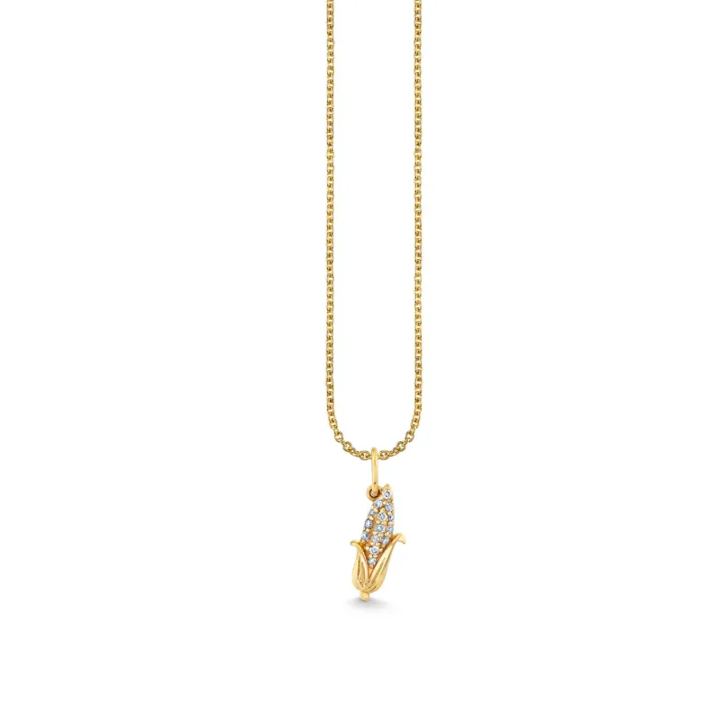 Gold & Diamond Corn Charm made by Sydney Evan