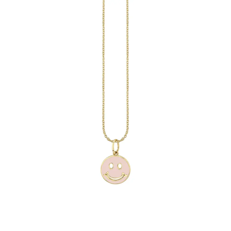 Gold & Enamel Happy Face Charm made by Sydney Evan